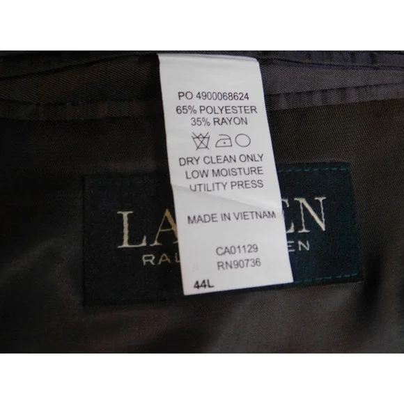 NEW Men's Ralph Lauren Brown/ Blue Herringbone Tan Classic Suit Jacket 44L